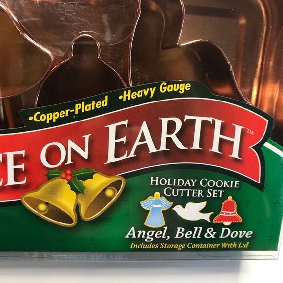 Global Decor Peace on Earth Copper-Plated Holiday Angel Bell Dove Cookie Cutters - Picture 2 of 4